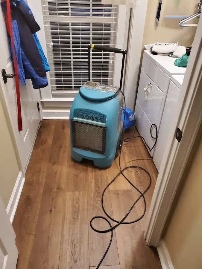 Commercial dehumidifier deployed for Flood Damage Cleanup in Hays